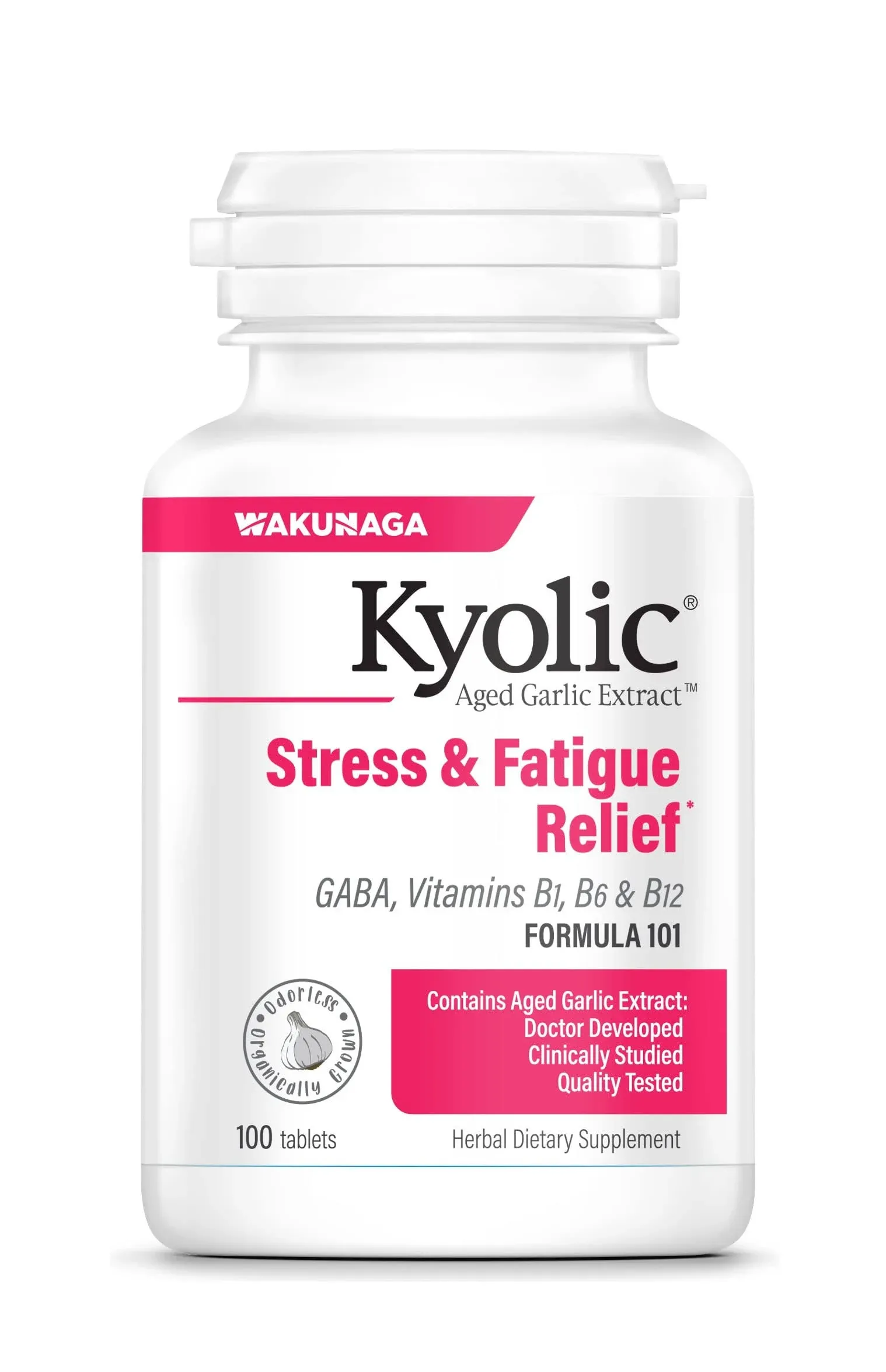 Kyolic Aged Garlic Extract Formula 101 Stress & Fatigue Relief 100 Tablets