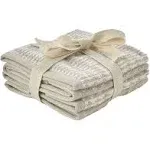 4-Piece Longborough Jacq Wash Set Tan 100% Cotton 12 in. x 12 in.