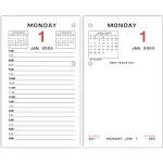 AT-A-GLANCE Two-color Desk Calendar Refill 3.5 x 6 White Sheets 12-Month Jan to Dec 2024