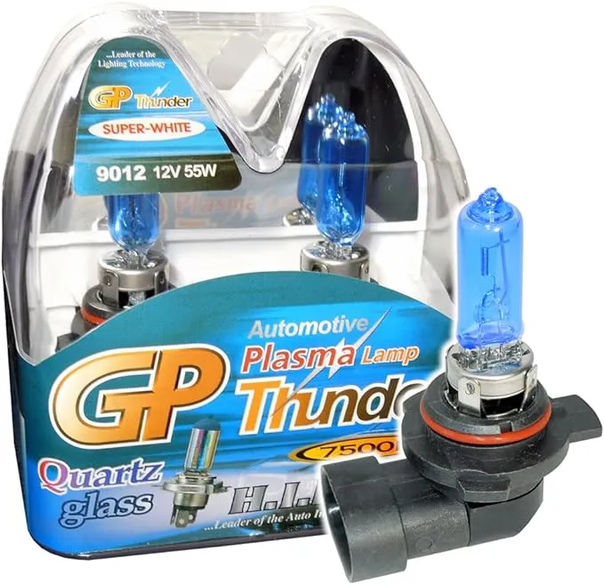 GP Thunder 7500K 9012 9012LL HIR2 Xenon Quartz Halogen Super White Light Bulbs for Fog/ Head Lamp/ Day Time Running Lights