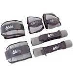 66fit Ankle/Wrist and Dumbbell Weight Set 6 Pieces - Grey/Black