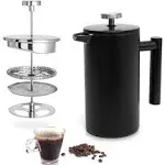 Mixpresso Stainless Steel French Press Coffee Maker 27 Oz 800L Double Wall Metal Insulation Coffee Press & Tea Brewer Easy Clean & Easy Press, Strong Quality Coffee Press, Green