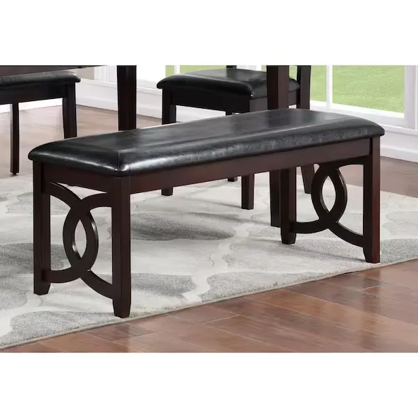 NEW CLASSIC HOME FURNISHINGS New Classic Furniture Gia Ebony Bedroom Bench with Black PU Seat D1701-25-EBY