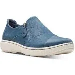 Clarks Women's Caroline Grace Oxford, Blue Suede, 6