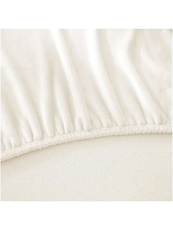 Swift Home Microplush Flannel Fitted Sheet, White, King Fit