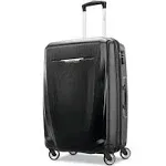 Samsonite Winfield 3 DLX Hardside Expandable Luggage with Spinners, Checked-Medium 25-Inch, Black