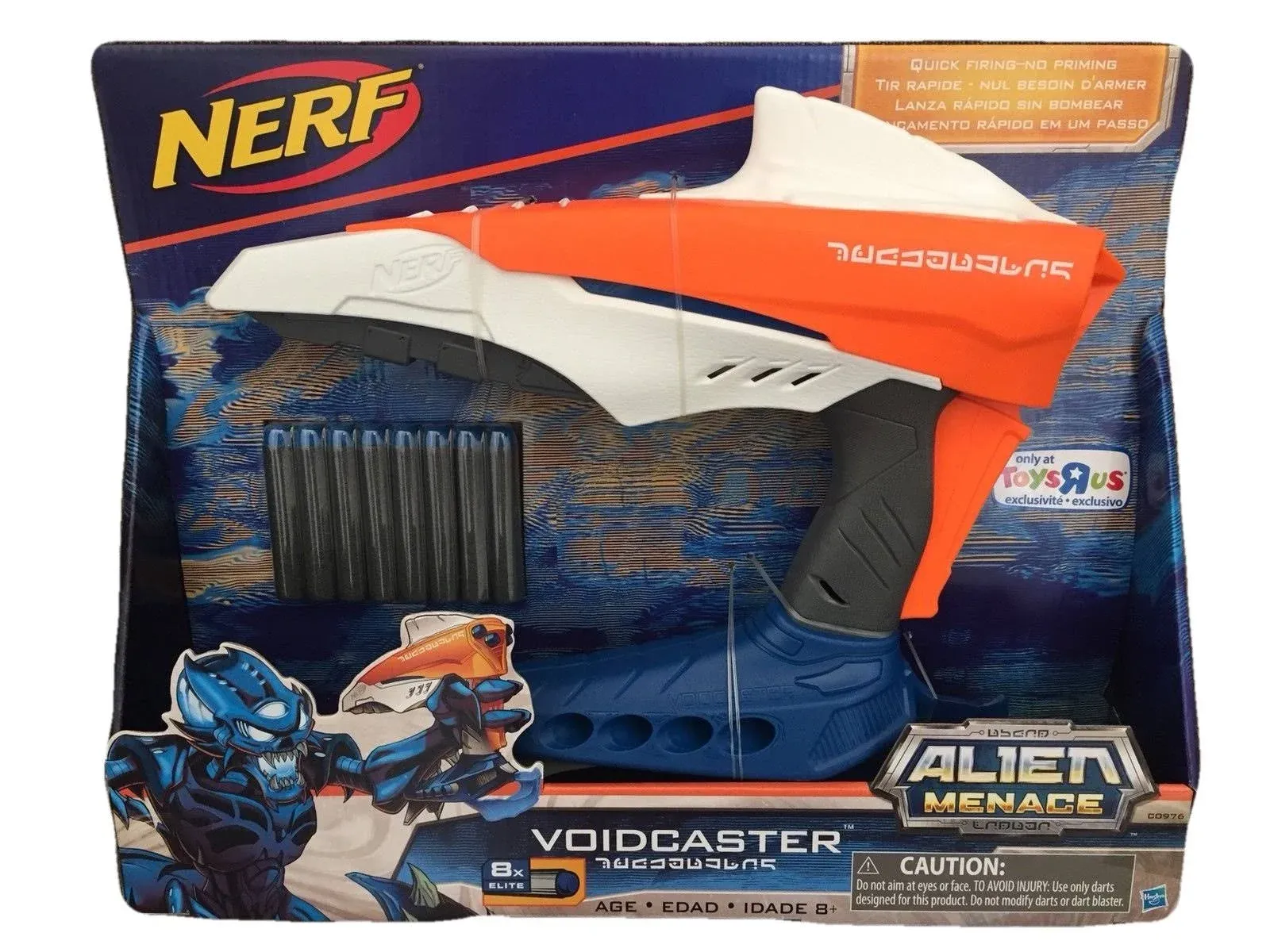 ++ Rare NERF Alien Menace Voidcaster Blaster TRU Exclusive w/ 8 Darts NICE! (U2)