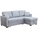 Pemberly Row 3-Seat Modern Fabric Sleeper Sectional Sofa with Storage in Ash - PR-4753-2517364