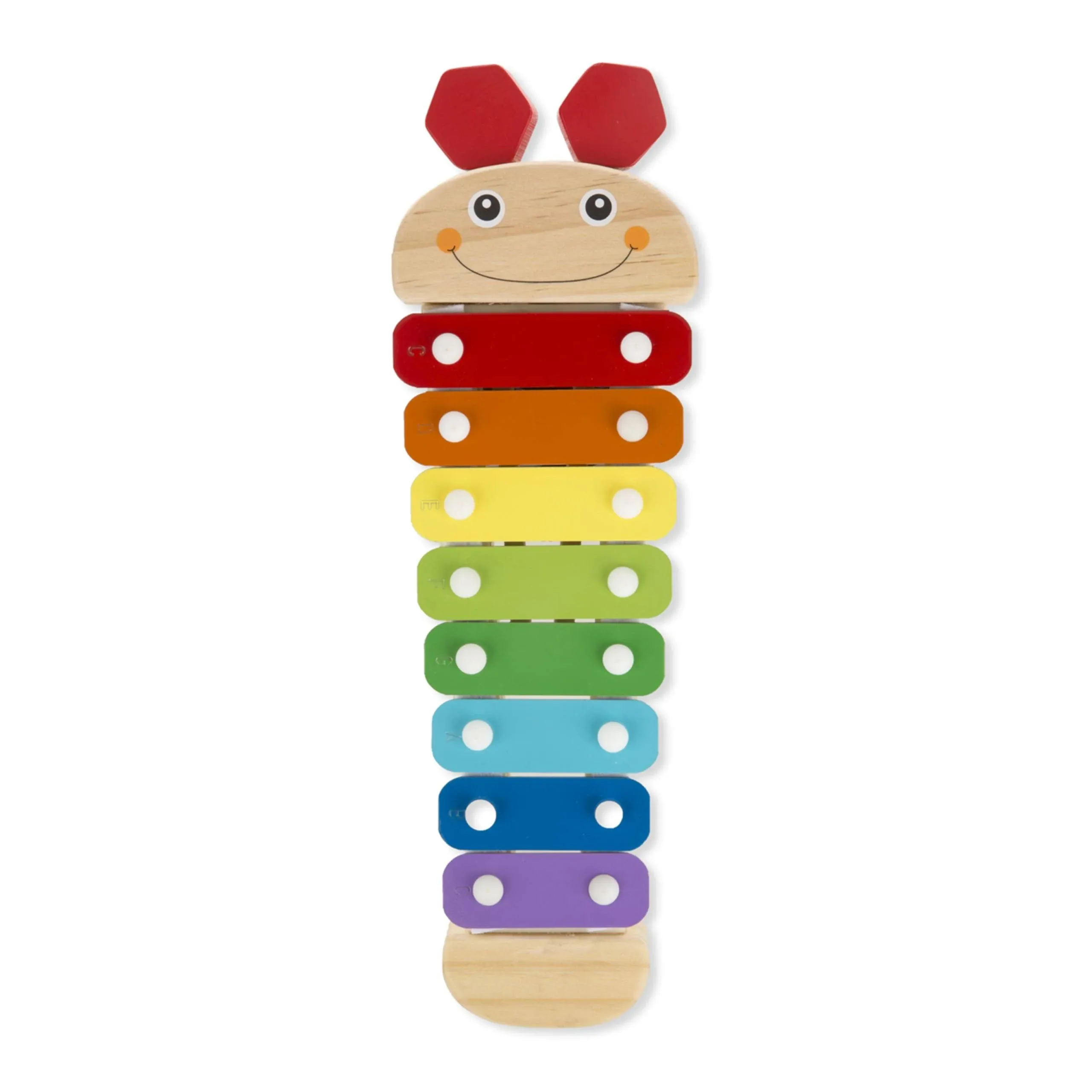 Melissa & Doug Caterpillar Xylophone Musical Toy With Wooden Mallets 15.25" x 6.5" x 1.5 - For Toddlers,Ages 3+,Blue