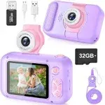 Kid Camera,ARNSSIEN Camera for Kid,2.4in IPS Screen Digital Camera,180°Flip Len Student Camera,Children Selfie Camera with Playback Game,Christmas