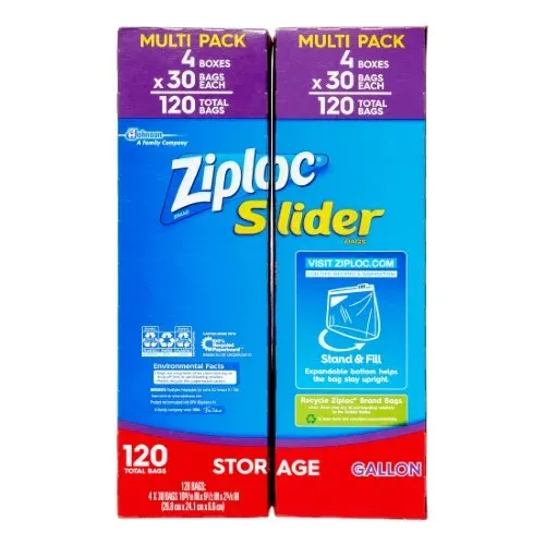 Ziploc Storage Bags, Gallon, 120 Ct