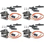 diymore 4pcs DM90S Servo Micro 180° 9 Gram Metal Gear Servo Digital Micro Servo Motor for 450 RC Helicopter Plane Boat Car (180 Rotating)