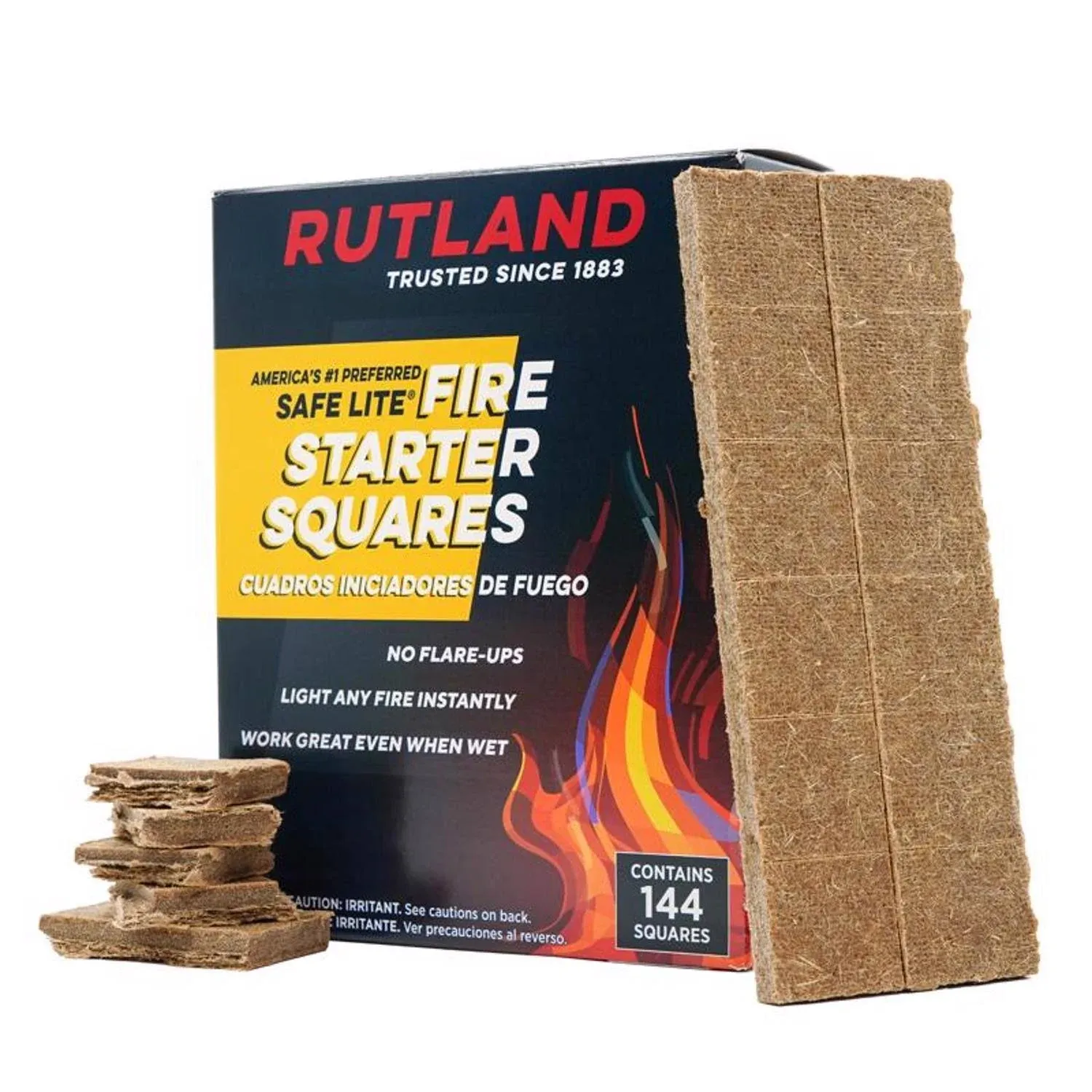 Rutland Safe Lite Fire Starter Squares (144-Pack) Quick &amp; Reliable Fire Ignition