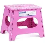 Folding Step Stool for Adults-11 Height Lightweight Plastic Stepping Stool. Fold