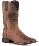 Ariat Men&#39;s Circuit Patriot Brown Square Toe Cowboy Boots 10029699