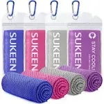 Sukeen [4 Pack] Cooling Towel (40"x12"),Ice Towel,Soft Breathable Chilly Towel,Microfiber Towel for Yoga,Sport,Running,Gym,Workout,Camping,Fitness