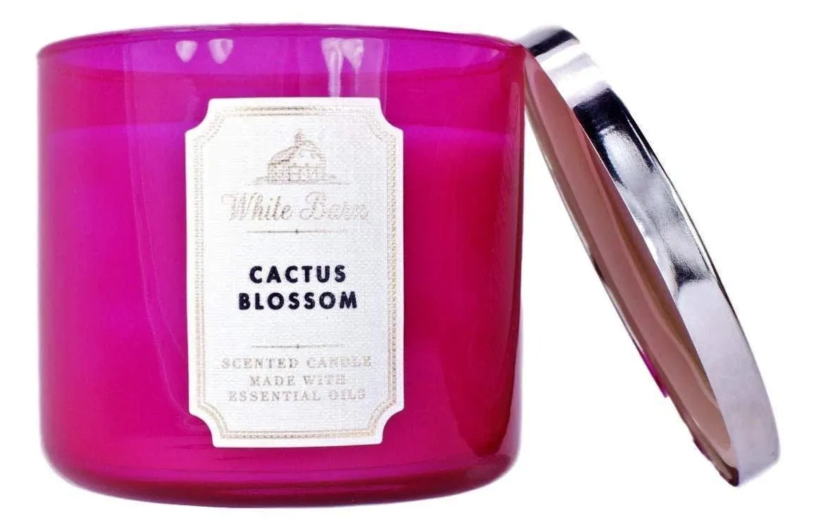 Bath &amp; Body Works White Barn CACTUS BLOSSOM 3 Wick 14.5 Oz Scented Candle