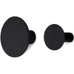 Essentra Home Matte Black Wall Mounted Decorative Coat Hooks (Set of 2)