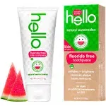 Hello Kids Fluoride Free Toothpaste, Natural Watermelon - 4.2 oz tube