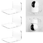 Acrylic Floating Wall Shelves Set of 3 for Security Cameras, Baby Monitors, Spea