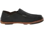 OLUKAI Moloa Slipper Men's Slippers, Premium Nubuck Leather Slip On Shoes, Shearling Lining & Gel Insert, Drop-in Heel Design