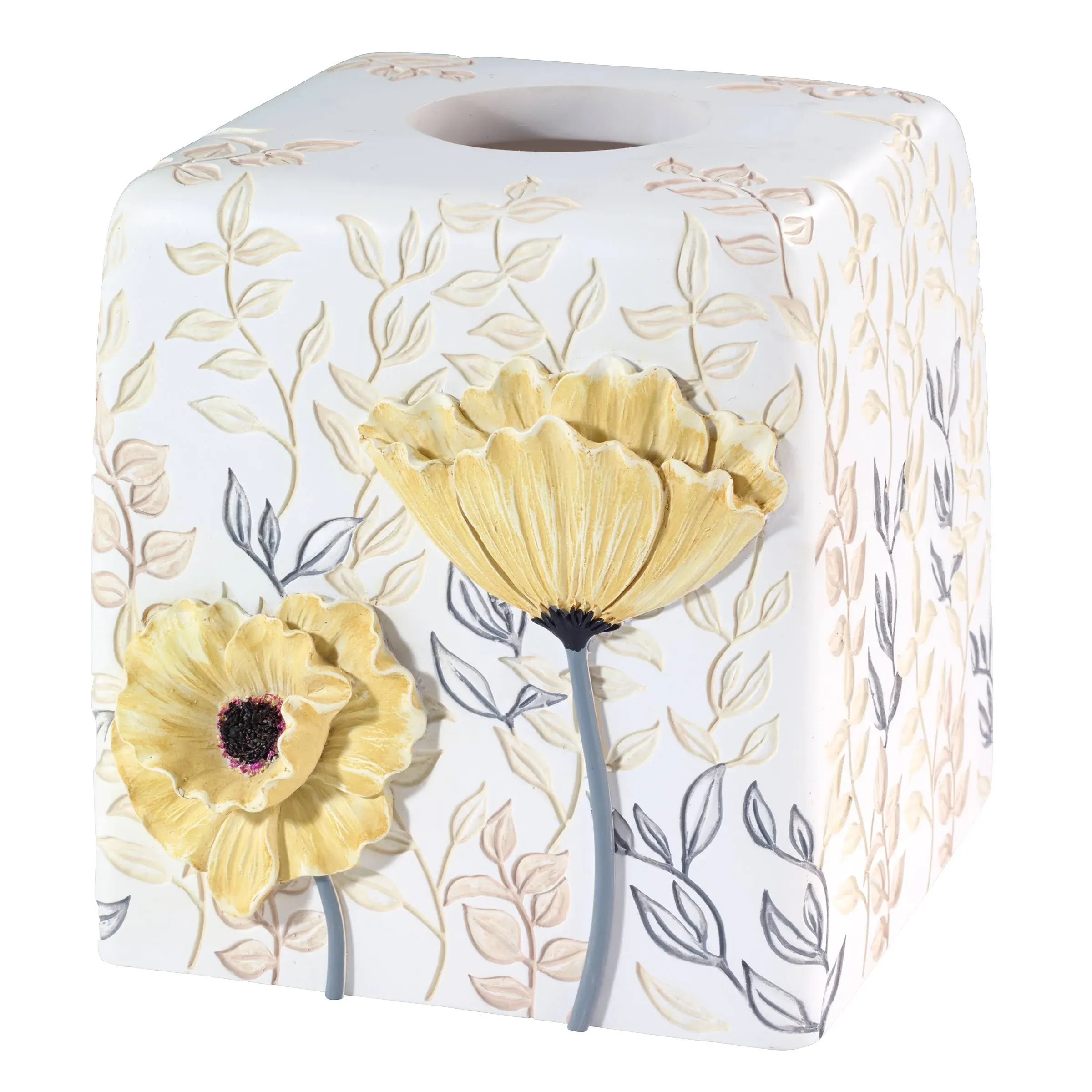 Avanti Marielle Tissue Cover, Yellow