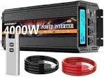 4000 Watt Power Inverter 12V DC to 110V 120V Converter for Family RV Off Grid