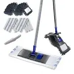 Professional Microfiber Mop - Flat Mop for Floor Cleaning, Wet &amp; Dry Sweeper