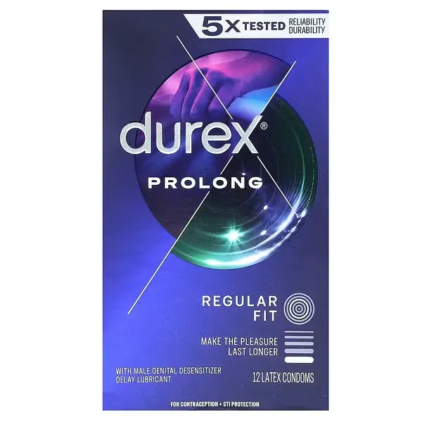 Durex, Prolong, normale Passform, 12 Latexkondome