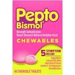 Multi-Symptom Pepto Bismol Chewable Tablets for Nausea, Heartburn, Indigestion, Upset Stomach, and Diarrhea Relief, Original Flavor 48 ct