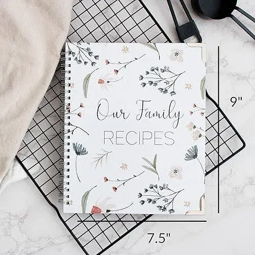 Paige McRae Home & Decor Recipe Book to Write In Your Own Recipes Family Recipe Journal to Create Your Own Cookbook