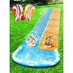 JOYIN 225ft Triple Slip Slide and 3 Boogie Boards Heavy Duty Lawn Wat