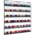 AMT 6 TIER Metal Nail Polish Racks, Fit Up To 108 BOTTLES, Black Wall Mounted, Display for The Wall, Young Living Essential Oils Organizer for Home Salon Business Spa (108 Bottles)