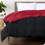 Bare Home Reversible Down Alternative Comforter Full - Red - Black