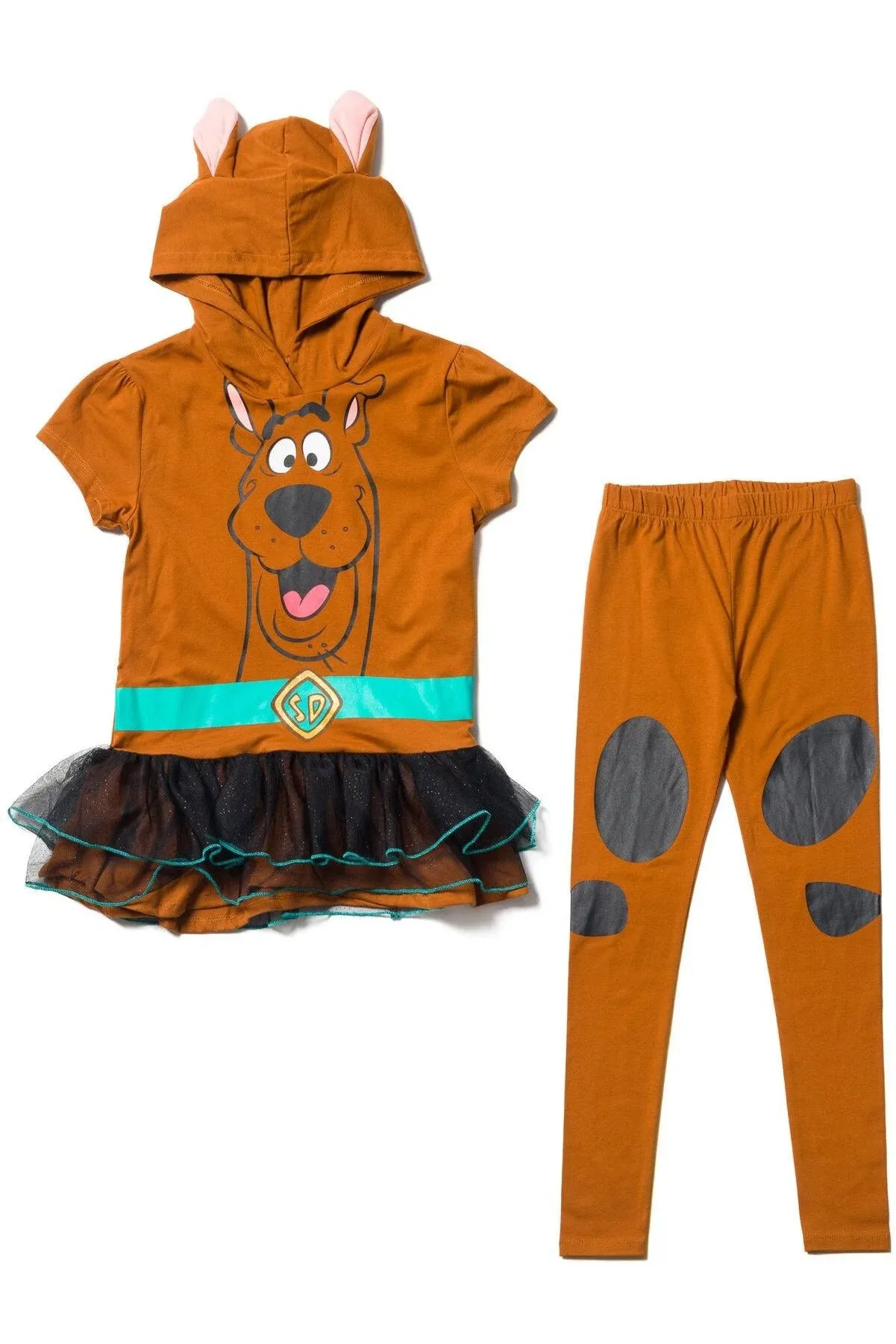 Scooby-Doo Girls Cosplay Graphic T-Shirt Dress Legging Toddler to Big Kid