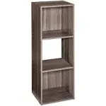 ClosetMaid Cubeicals 3 Cube Storage Shelf Organizer Bookshelf Vertical or Horizontal, Easy Assembly, Wood, Natural Gray Finish