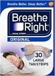 Breathe Right Nasal Strips, Original, Tan, Small/Medium - 30 strips