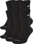 NIKE Plus Cushion Socks (6-Pair) (L (Men's 8-12 / Women's 10-13), Crew Black) (Large, Black)