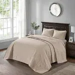 Quebec Queen Reversible Bedspread Set Khaki - House to Home