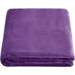 SOCHOW Flannel Fleece Blanket Throw Size All Season Lightweight Super Soft Cozy Blanket for Bed or Couch Purple 50x60 Inches