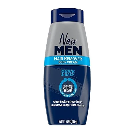 Nair Crema corporal para hombres, removedor de vello corporal, 12 onzas