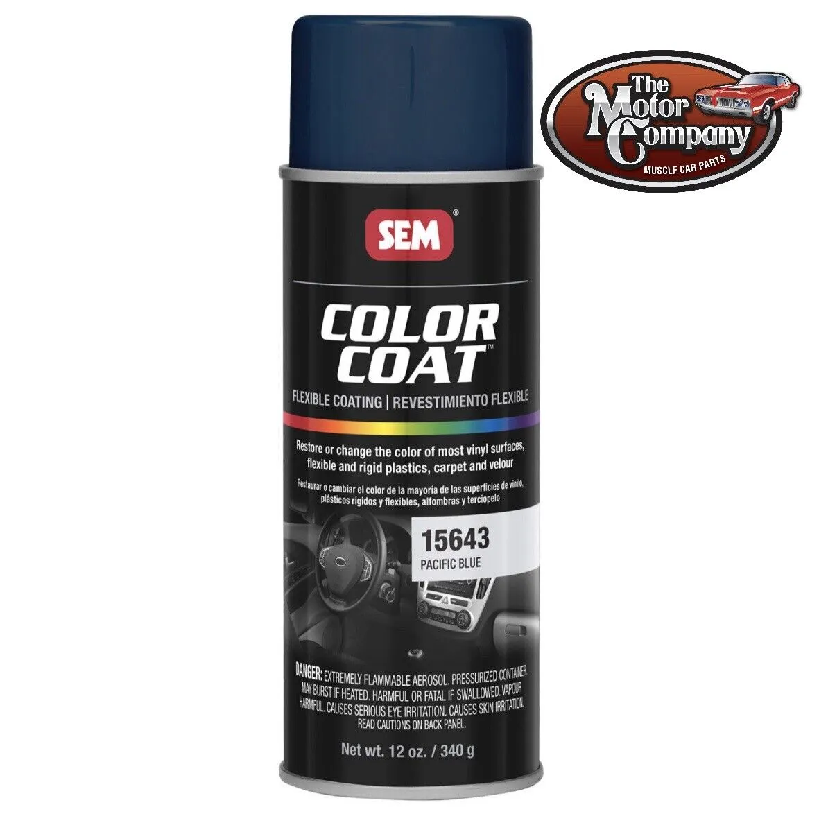 SEM 15643, Pacific Blue, Color Coat Vinyl Paint, Aerosol