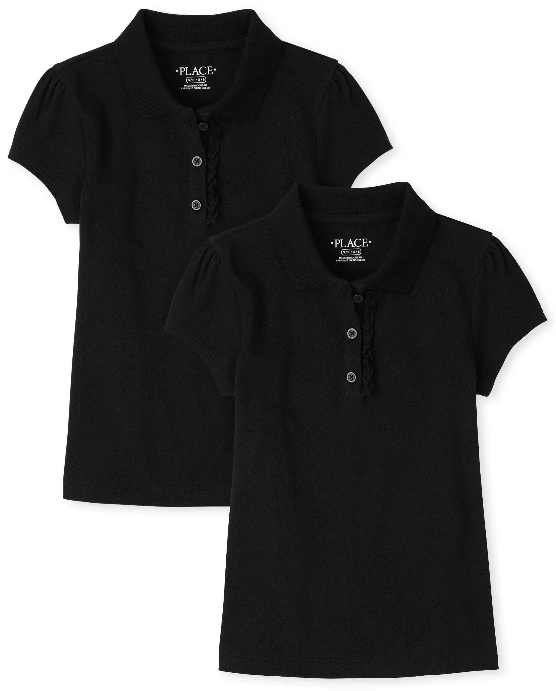 The Children's Place Girls' Short Sleeve Ruffle Pique Polo