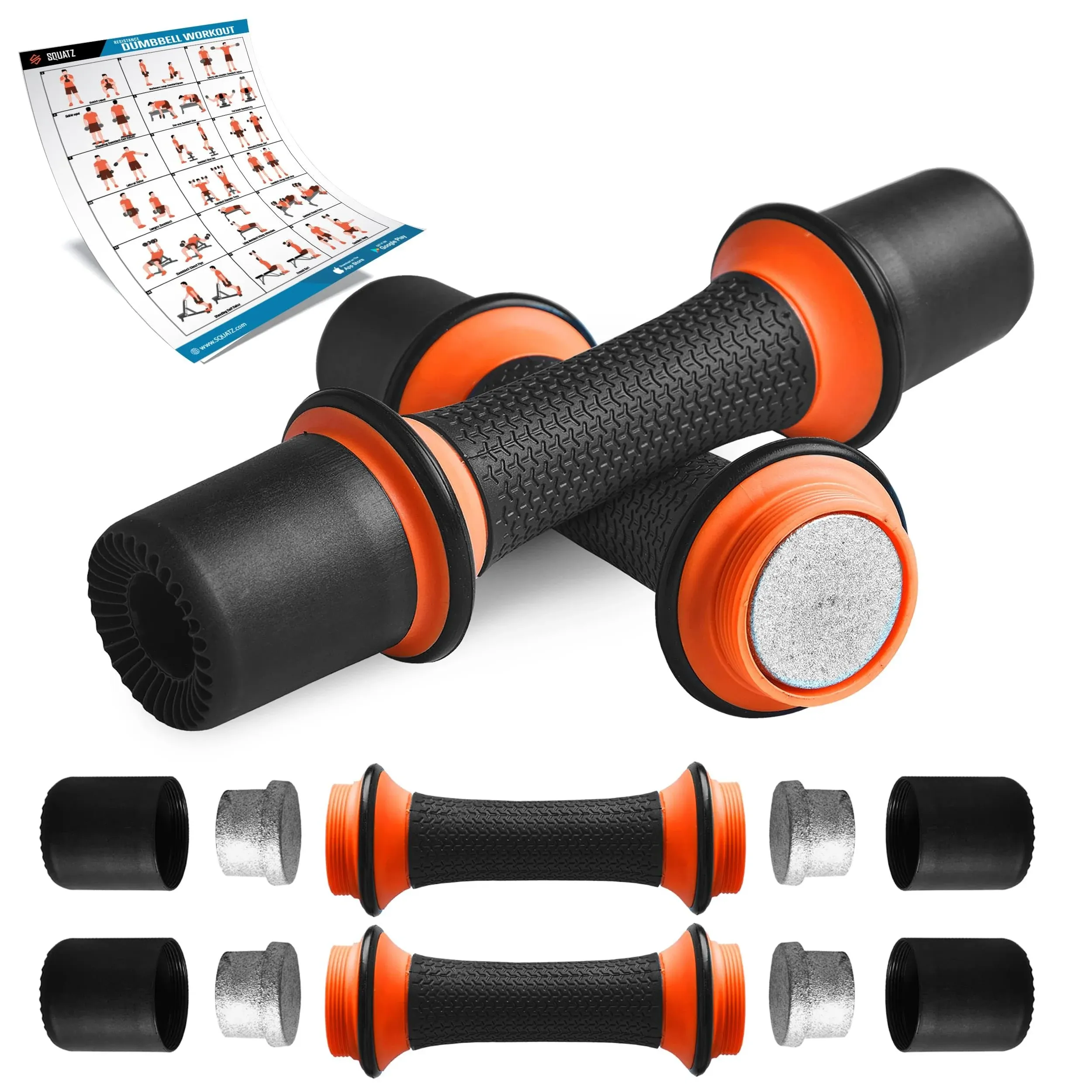 SQUATZ 3lb Dumbbell Weight Set - Adjustable Weight All-in-One Versatile Dumbbells for Women, Non-Slip Neoprene Ideal for Common Movement and Multi Functional Exercise, Home Gym Training