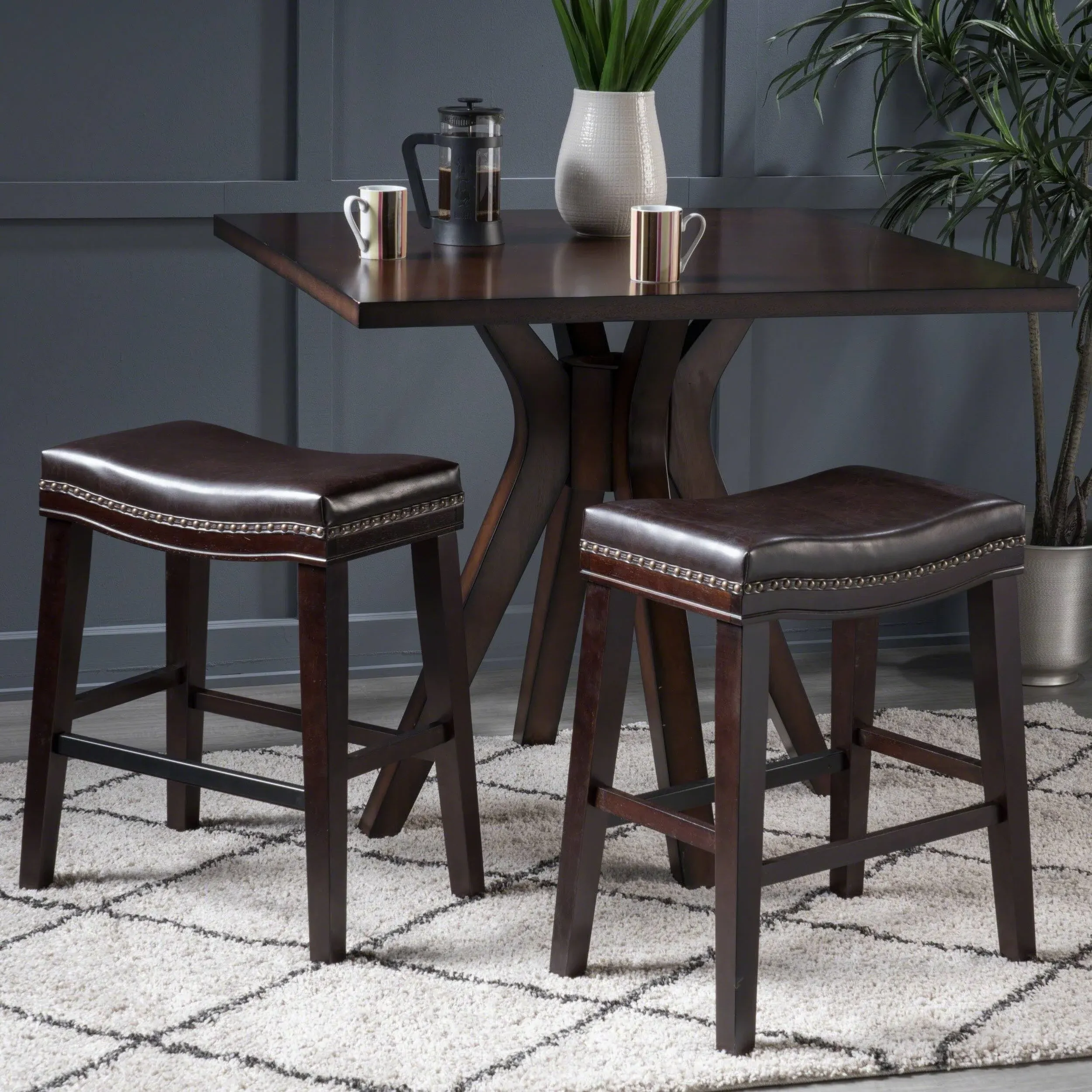 Christopher Knight Home Kainu Counter Stool, Brown + Dark Brown