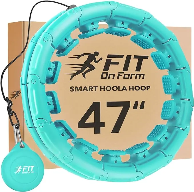 FIT ON FORM Infinity Weighted Hula Fit Hoop for Adult Weight Loss, 2 in 1 Smart Fitness Exercise Hoop for Women Abs Workout, 24/28/32 Detachable Knots