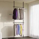 Latitude Run 2 Tier Adjustable Height Clothing Hanging Rack