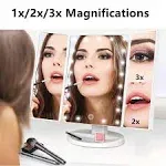 Flymiro Tri-Fold Lighted Vanity Makeup Mirror