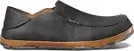 OLUKAI Moloa Slipper Men's Slippers, Premium Nubuck Leather Slip On Shoes, Shearling Lining & Gel Insert, Drop-in Heel Design