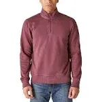 Lucky Brand Mens Burgundy Cloud Fleece 1/4 Zip Mock Neck Pullover Sweatshirt XL